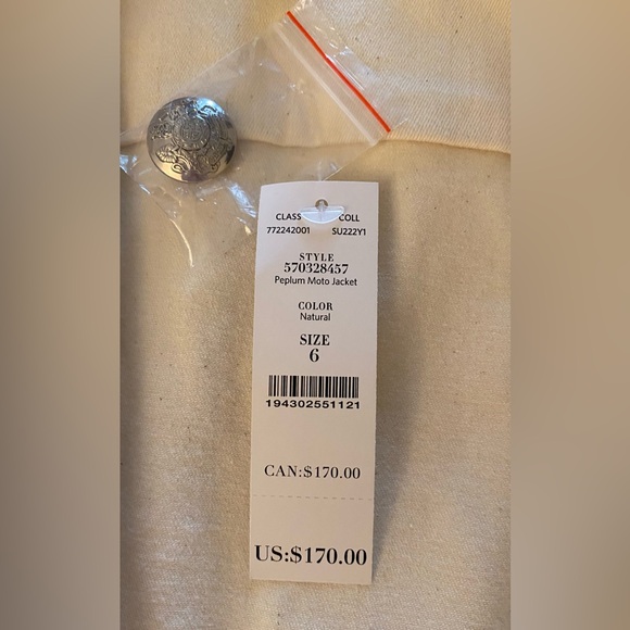 🤍 WHBM Peplum Moto Jacket 🤍 Size 6 🤍 - Picture 9 of 11